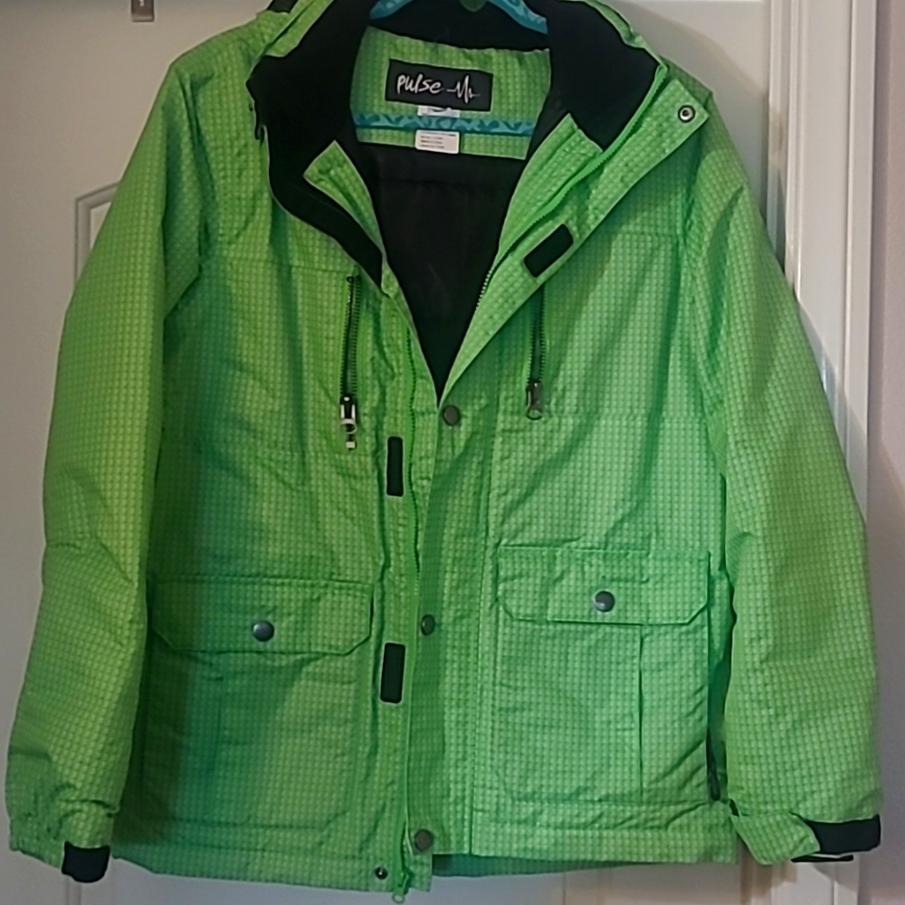 PULSE Neon Green Ski Jacket YXL